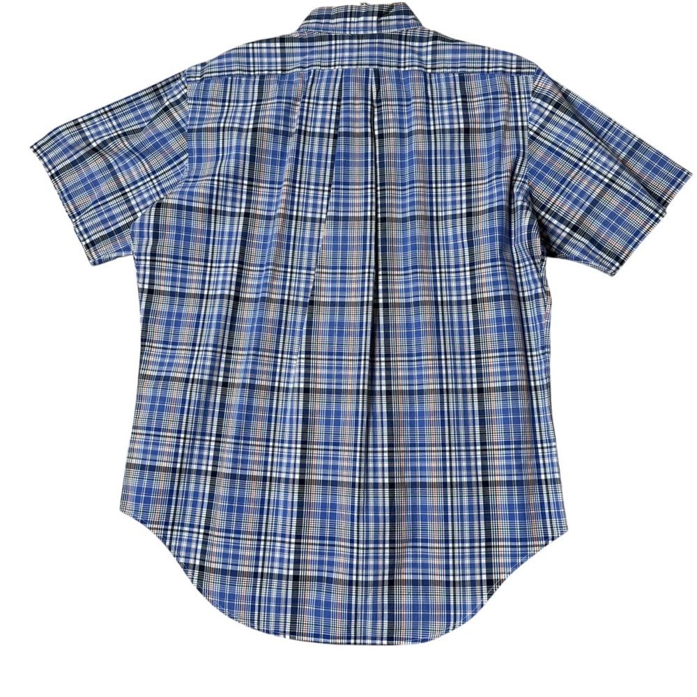 Ralph Lauren Lot 2 shirts Polo Blue Plaid Short Sleeve & Long Sleeve T Shirt Med - Picture 5 of 11